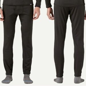 Patagonia Capilene Base Layer Midweight Pants Mens Large Black Thermal Stretch L